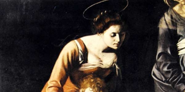 Much of what happens in A NAME IN BLOOD was dictated by the attraction I felt to the Madonna here — or more specifically to Lena Antognetti, Caravaggio’s model and, I believe, lover.