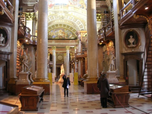 In 1722, the Emperor ordered a massive palace library to be built for the Hofburg. Johann Fischer von Erlach designed this magnificent hall. Baron Swieten, one of Mozart’s greatest patrons, was head librarian. Several scenes of MOZART’S LAST ARIA take place here, including Nannerl’s concert for the Association of Cavaliers.