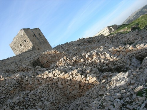 On the summit of Jerizim beside the ruins of the Samaritan temple stands a Byzantine fortress. Many times I’ve looked out over the hills toward the Jordan Valley. It’s a peaceful, beautiful place and hard to imagine the violence that surrounds it. I set part of the concluding action of my novel in this fortress.